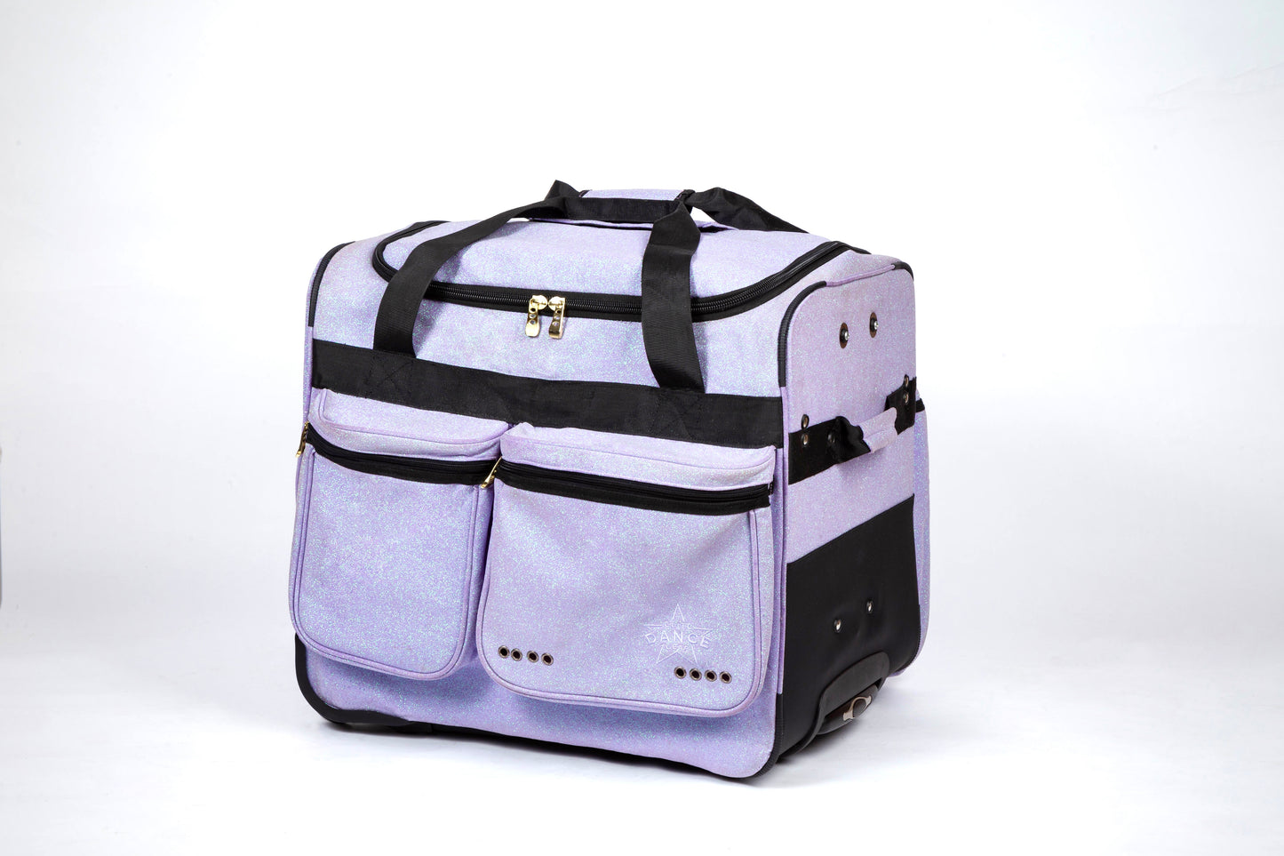 [Premium Glitter Fabrics] "EZRack" 20-inch Dance Duffel with Garment Rack (BONUS: Include one FREE Garment Bag)