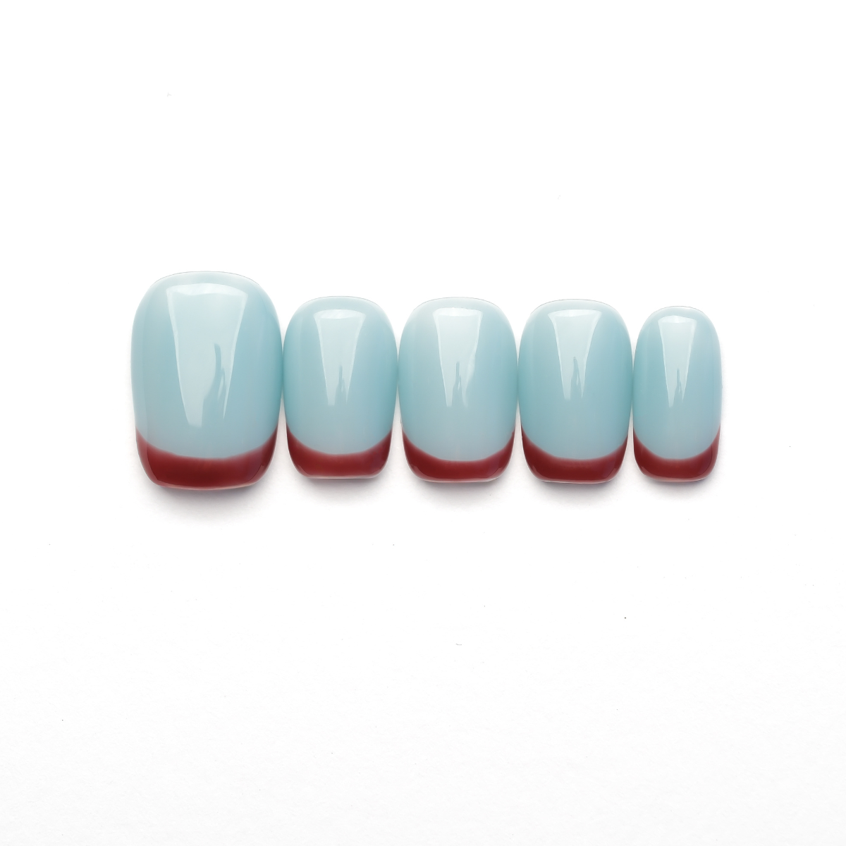 Moon Blue-Hand-Painted Press On Nails– One-of-a-kind designs by professional nail artists: EB-01