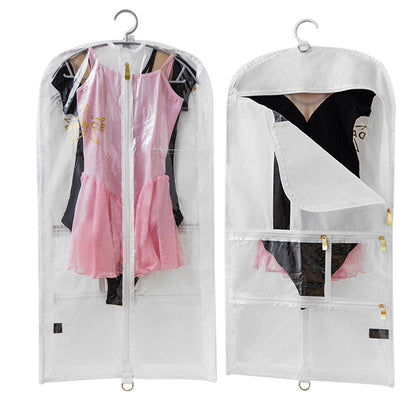 Dance Costume Garment Bag, Double Sided, 35" - Set of 3 (Black,Pink, Purple,White)