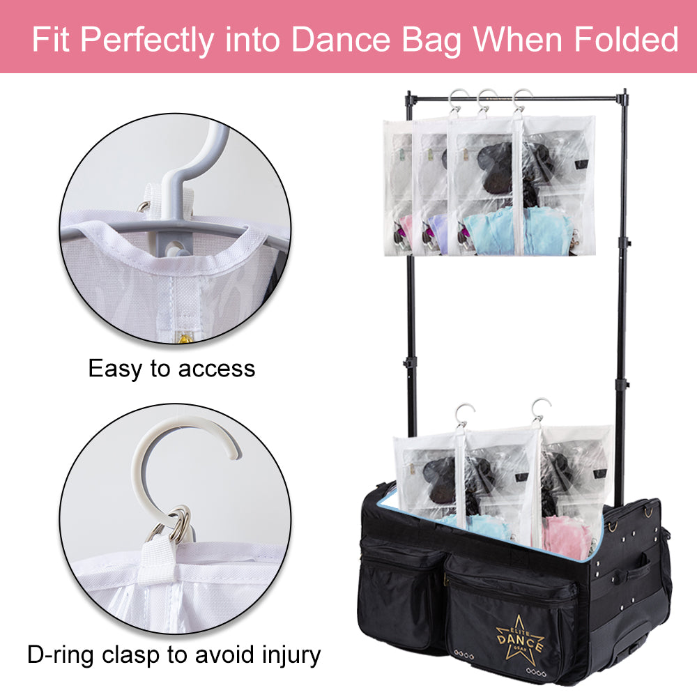 Dance Costume Garment Bag, Double Sided, 35" - Set of 3 (Black,Pink, Purple,White)