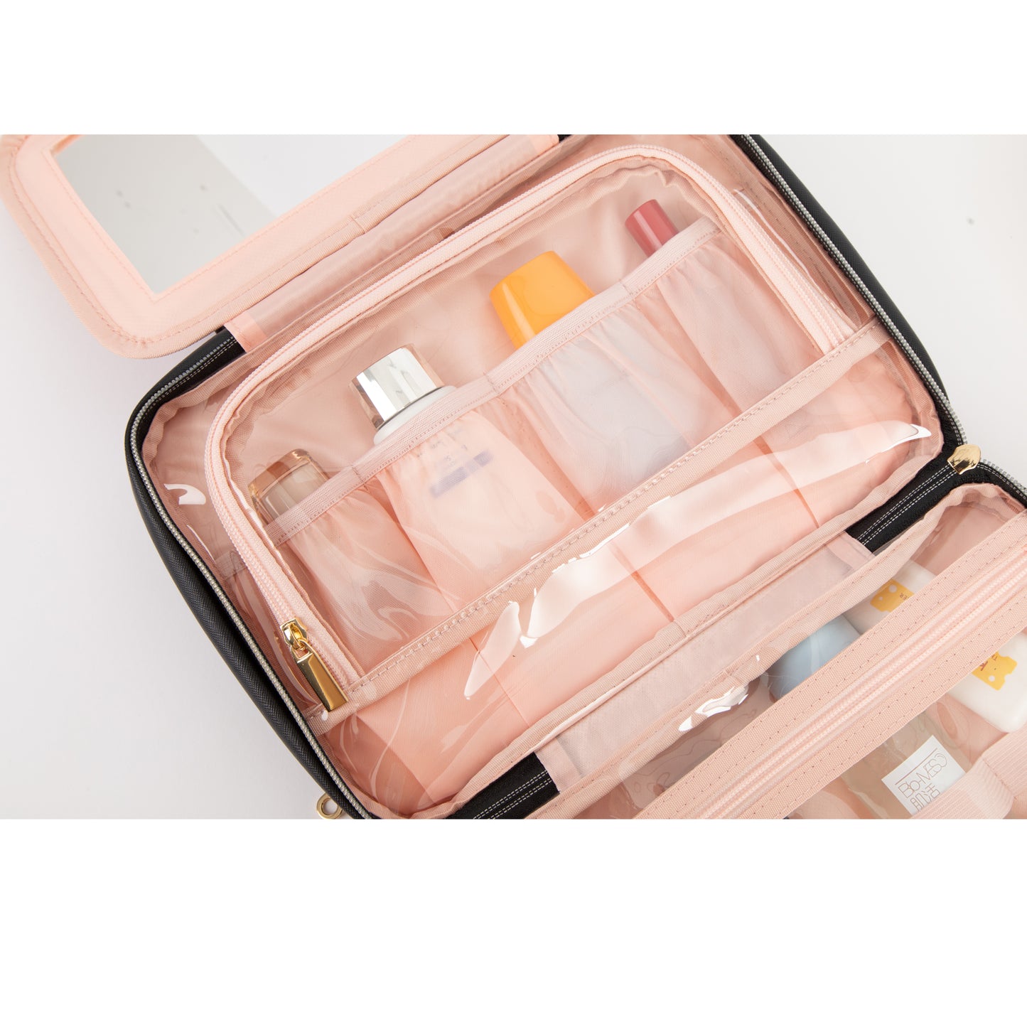 Elite Cosmetic Travel Toiletry Bag (with mirror and jewelry storage)