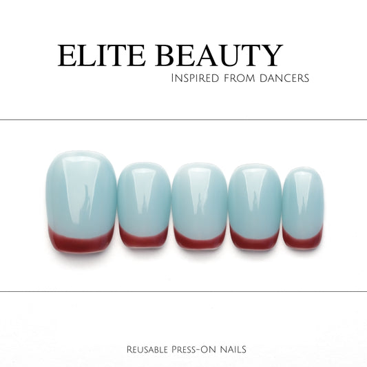 Moon Blue-Hand-Painted Press On Nails– One-of-a-kind designs by professional nail artists: EB-01