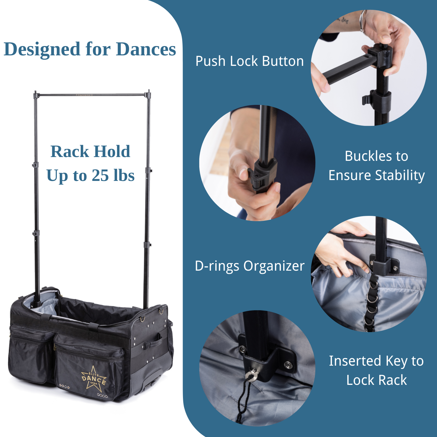 Dance duffel 2025 bag with rack