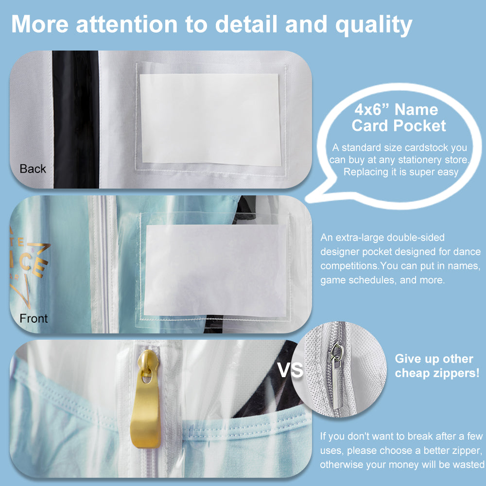 Dance Costume Garment Bag, Double Sided, 35" Cover - 2 Packs